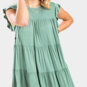 Francesca’s Minty Green Lucy Babydoll Mini Dress